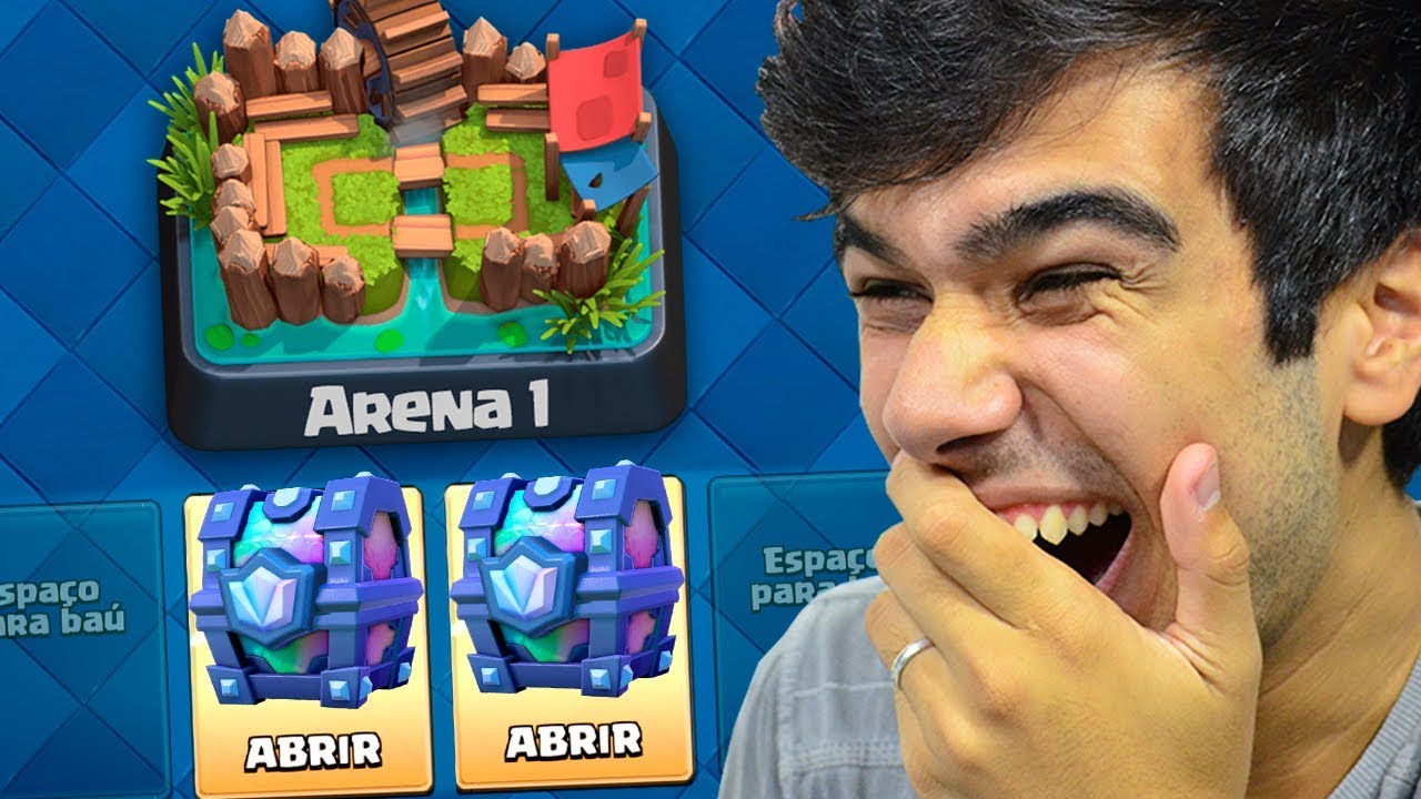 GANHEI 2 BAÚS LENDÁRIOS NA ARENA 1 CLASH ROYALE Gelli Clash Clash