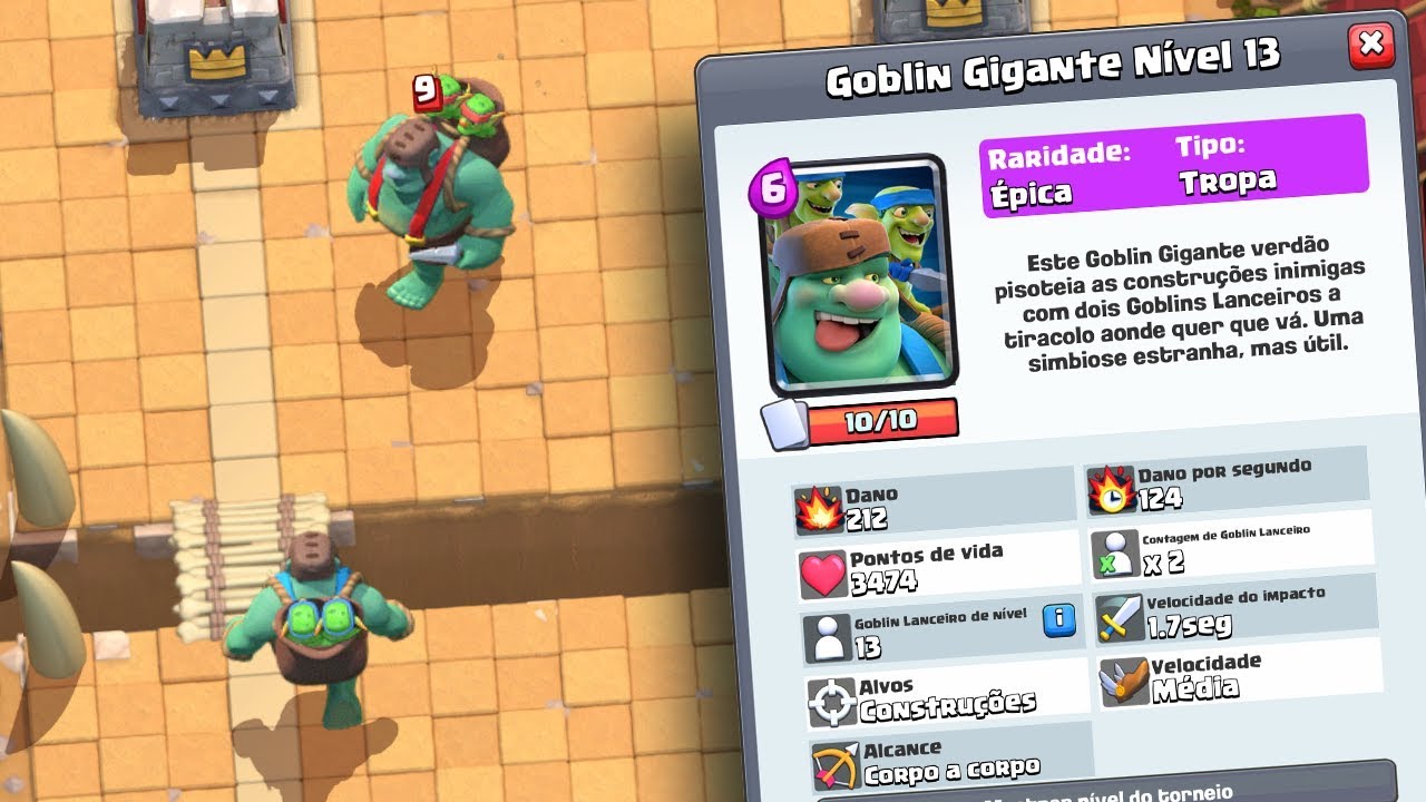 Gameplay Com A Nova Carta Goblin Gigante Clash Royale Dicas 2941